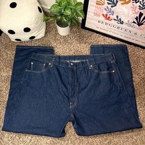 Levi’s 501 Dark Wash Jeans Men’s 46x30 Straight Leg Button Fly